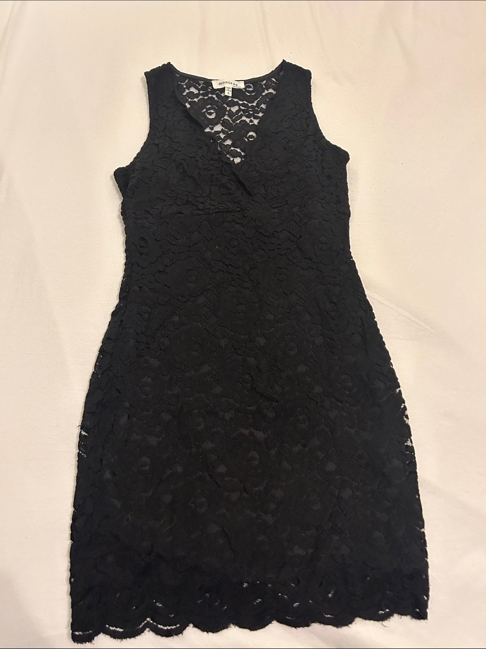 Black Lace Low Cut Sleeveless Dress